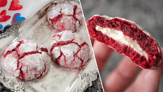 RED VELVET COOKIES with cream cheese filling | easy recipe