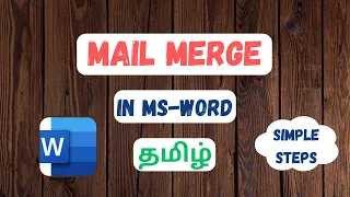 MAIL MERGE in MS Word (Tamil).