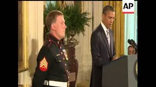 President Barack Obama on Thursday bestowed the highest U.S. military honor on Dakota Meyer, a young