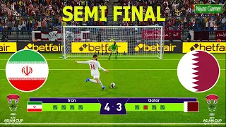 IRAN vs QATAR | Penalty Shootout | SEMI - FINAL | AFC Asian Cup 2023 Qatar | PES Gameplay