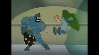 Popeye fighting for the Sleeping Beauty (Popeye the Sailor Man - "Wotta Knight")