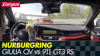 New Alfa Giulia Quadrifoglio - Nurburgring battle vs 911 GT3 RS, BMW M3 ...