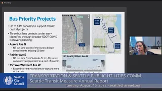 Transportation & Seattle Public Utilities Committee - Public Hearing 8/16/22