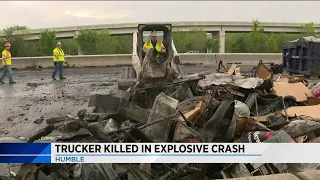 Eastex Freeway still shut down after fiery crash