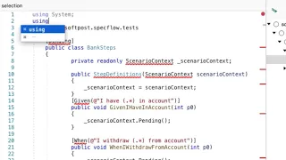 Sepcflow test in dotnet core