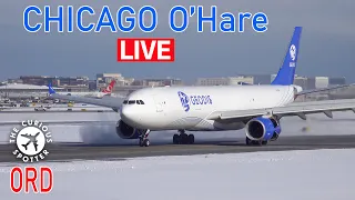 🔴 LIVE WINTER plane spotting at Chicago O'Hare (ORD)