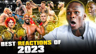 Israel Adesanya Reacting to a CRAZY Year of UFC Fights | Best Reactions of 2023