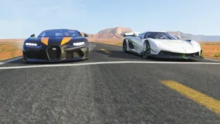 Koenigsegg Jesko vs Bugatti Chiron Super Sport 300+ at Monument Valley