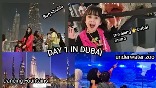 DUBAI TRIP | Dubai Metro | Dubai Mall walking tour ,Burj Khalifa, Fountain Show, Under Water Zoo