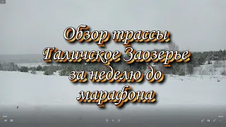 Обзор трассы "Галичское Заозерье" за неделю до марафона