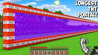 WHERE does THE LONGEST TNT PORTAL LEAD in Minecraft? I found THE BIGGEST PORTAL TNT!