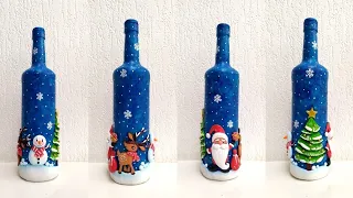 Christmas Bottle Art | Christmas Bottle Decoration Idea  2021| @ColourWingsbySurabhi