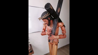 Cristo Nazareno en madera/ taller de policromia Arte Colonial, San Antonio de Ibarra