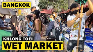 Bangkok Street Walk at Khlong Toei Market [ 4k ] Walking tour at Thailand's famous Wet Market