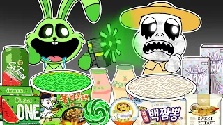 Convenience Store WHITE GREEN Food Mukbang - ZOOKEEPER & HOPPY HOPSCOTCH |POPPY PLAYTIME CHAPTER 3