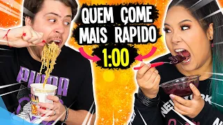 QUEM COME MAIS RÁPIDO GANHA *UM MINUTO* | Jeru e Cheru