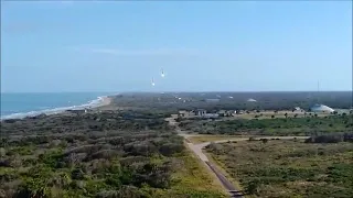 Посадка двух ступеней Falcon Heavy одновременно