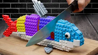 How to Slice a LEGO RAINBOW SALMON for Sushi / Amazing Fish Cutting Skills ASMR