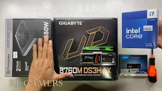 intel Core i7 14700 GIGABYTE B760M DS3H Crucial P3 Plus Aerocool CS 107 Desktop PC Build