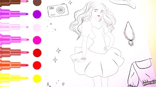 drawing, coloring, painting cute Girl #drawing #coloring #painting #dress #dressing #share #forkids