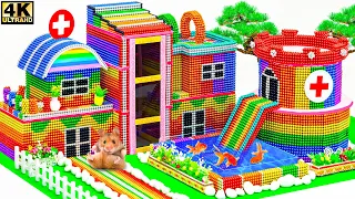 Build A Modern Hospital For Hamsters From Magnetic Balls | Rainbow Elevator & Goldfish Swimming Pool