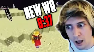 xQc Reacts to NEW Minecraft RSG Speedrun World Record (8:37)