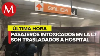 Trasladan a 6 personas intoxicadas al Hospital San Ángel Inn tras incidente en la L7