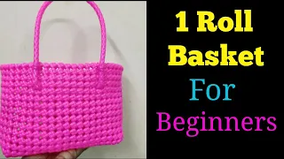 1 Roll basket for beginners  / basket making in tamil....