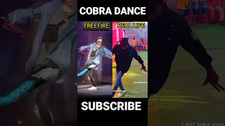 Freefire cobra bundle emote vs freefire real life emote cobra group dance #freefire #shorts #short