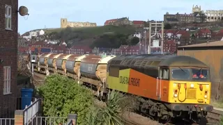 Near miss at Whitby on the Esk valley line with a ballast train and a very unhappy driver.