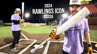 Hitting with the 2024 RAWLINGS ICON | USSSA Baseball Bat Review