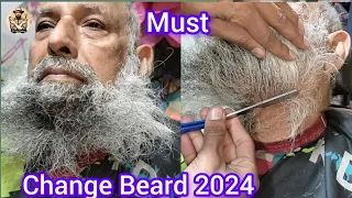 Beard styles💞For Men||How To USA🇱🇷 old Man Beard Cut styles Change 2024 in @alihairdresser