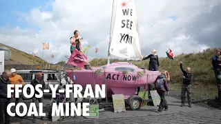 Extinction Rebellion's pink boat drops anchor on UK's biggest illegal mine | Extinction Rebellion UK