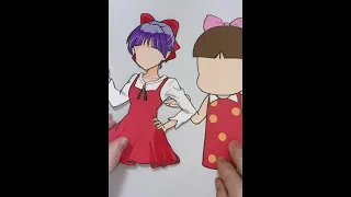 【ゲゲゲの鬼太郎】ネコ娘の今と昔を比べてみると…。#shorts #paperdoll #ネコ娘