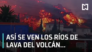 Momento en que lava de volcán Cumbre Vieja arrasa todo - Las Noticias