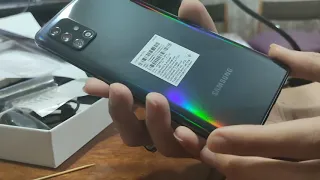 Samsung galaxy A71 распаковка (в описание небольшая история как я поучал телефон)