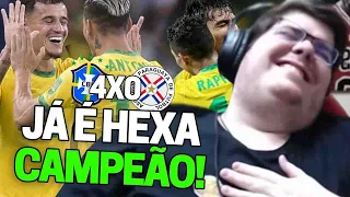 CASIMIRO REAGE: BRASIL 4X0 PARAGUAI PELAS ELIMINATÓRIAS DA COPA 2022 | Cortes do Casimito