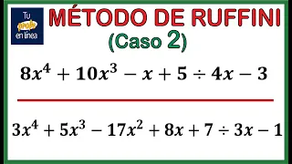 MÉTODO DE RUFFINI (Caso 02): División Algebraica