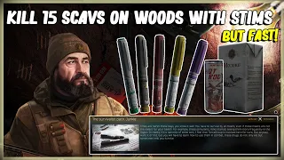 HOW TO KILL 15 SCAVS ON WOODS WITH A STIMULANT EFFECT - EFT JAEGER TASK THE SURVIVALIST PATH JUNKIE