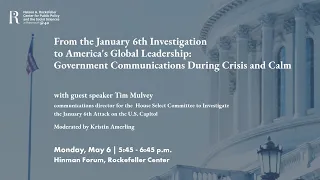 Government Communications During Crisis and Calm with Guest Speaker Tim Mulvey