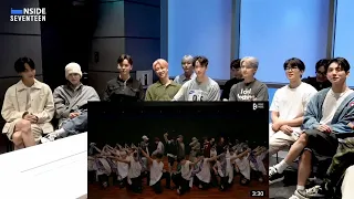 Seventeen Reaction to BTS "Run BTS" Dance practice (fanmade video)