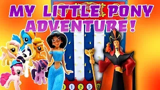Disney Aladdin & My Little Pony Disk Drop Game Sleepover Adventure! W/ Jasmine & Twilight Sparkle