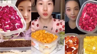 Asmr Sweet #17|| Fruit Cake Boxes Mukbang Compilation || Chinese Dessert ||Taste Cravings