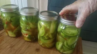 Make fermented green tomatoes with or without spice.