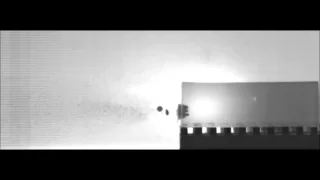 12 gauge Shotgun Remington 3" Magnum 00 buckshot impacting ballistic gelatin