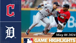 Cleveland Guardians Vs. Detroit Tigers GAME HIGHLIGHTS May 08, 2024 | 2024 MLB Season