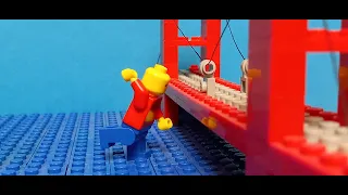 Lego Man destroys the Golden Gate Bridge