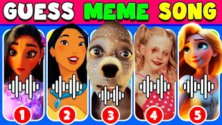 🔥GUESS MEME & GUESS WHO'S SINGING🎤🎵Rapunzel, Like Nastya, Tenge Tenge, Isabela Madrigal,Pocahontas