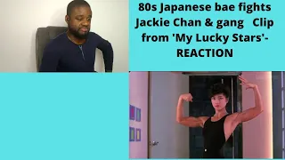 80s Japanese bae fights Jackie Chan & gang   Clip from 'My Lucky Stars'-REACTION!!!!