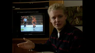 Bret  "The Hitman" Hart and Jeff Jarrett explain wrestling to a reporter, 1994